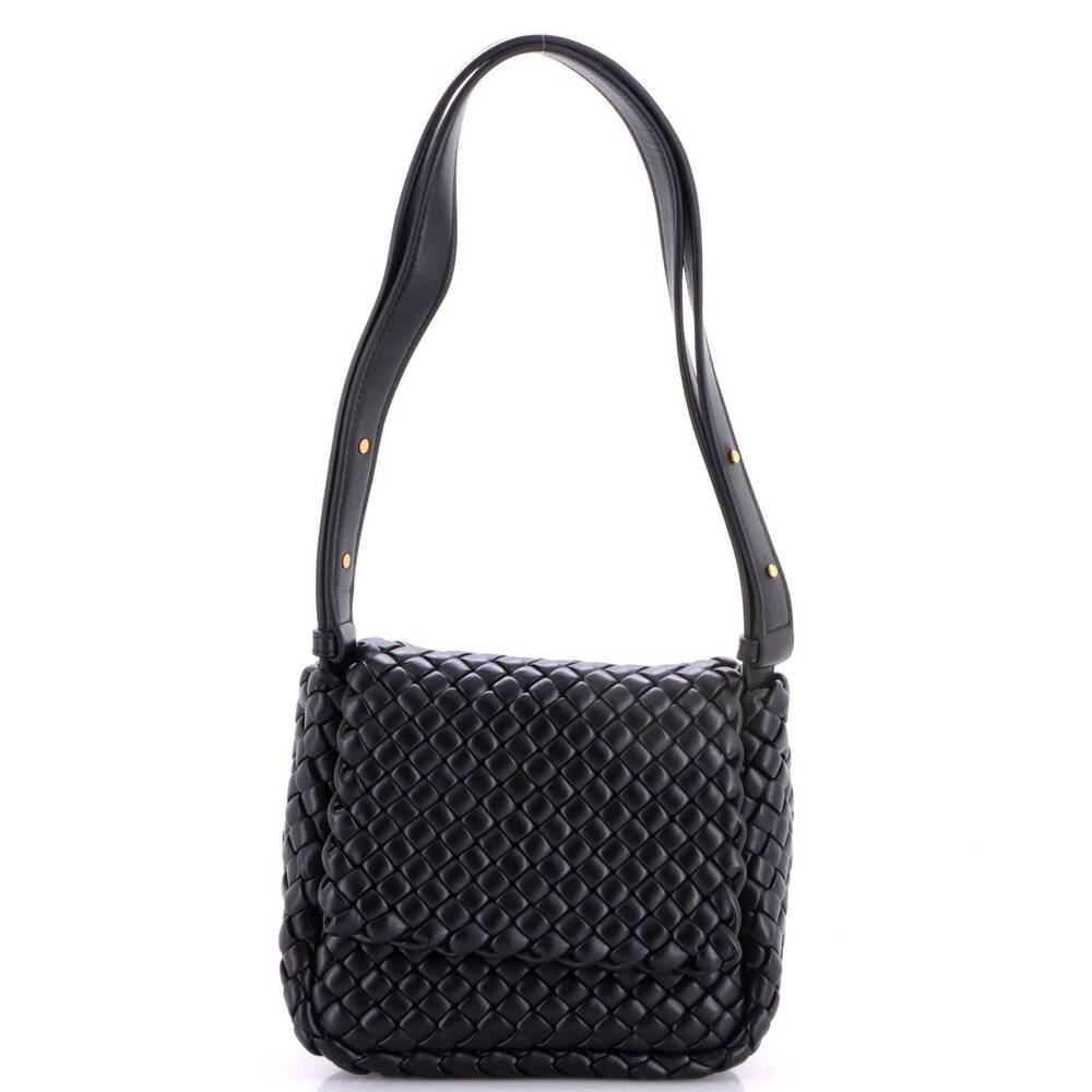 Bottega Veneta Small Cobble Flap Shoulder Bag Padded Intrecciato Leather